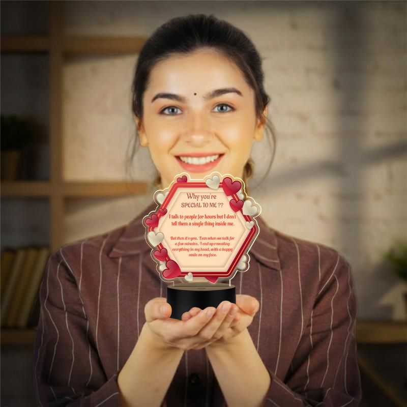 Why You are Special to Me Message LED Lamp with Warm White Light Gift for Husband Wife, Girlfriend Boyfriend & Loveable Person